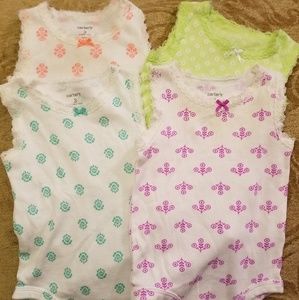 Carter's lot of 4 sleeveless bodysuits